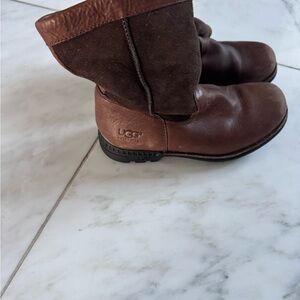 UGG Two-Tone Leather and Suede Boots